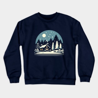 White Christmas: Retro-Vintage Christmas Scene Crewneck Sweatshirt